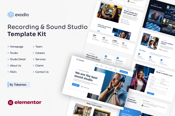 Exodio | Recording & Sound Studio Elementor Template Bundle