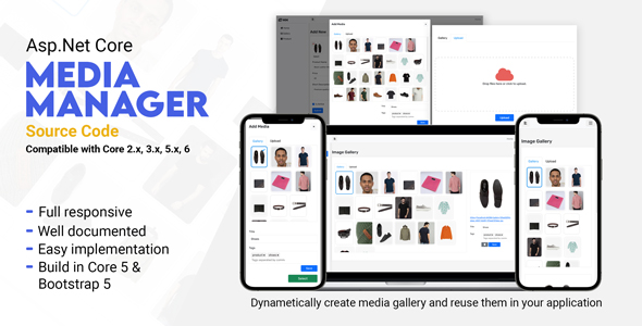 Media Manager – Asp.Web Core Mvc Developed Gallery, Image, Media Manager | EF Core