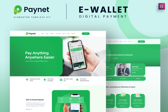 Paynet Digital E-wallet Elementor Template Equipment