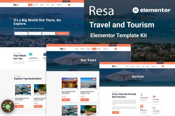 Resa – Jog & Tourism Elementor Template Equipment