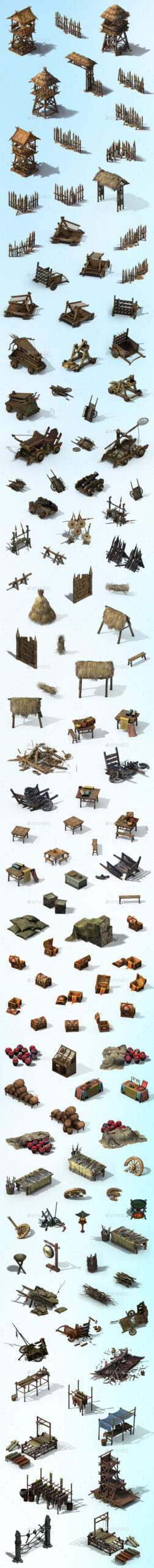 270 Objects Medieval Atmosphere Construction Kit Sport Sources