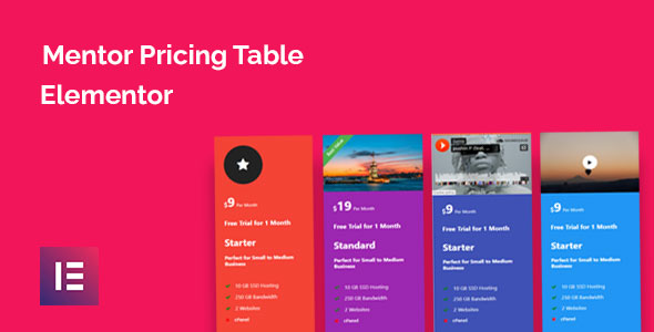 Mentor Pricing Desk for Elementor