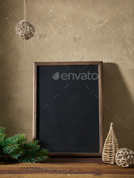 Christmas composition with blackboard