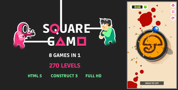 Square Game – HTML5 Game (Construct3)