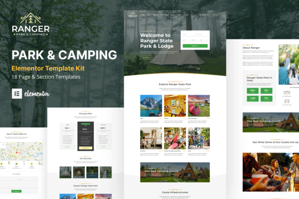 Ranger – Camping & Adventure  Elementor Template Package