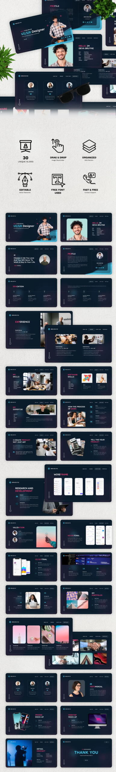 Resume – UI/UX Pitch Deck PowerPoint Template