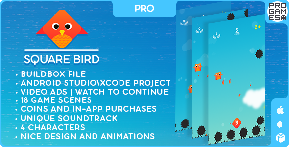 Sq. Chook (PRO) – BUILDBOX CLASSIC – IOS – Android – Reward video