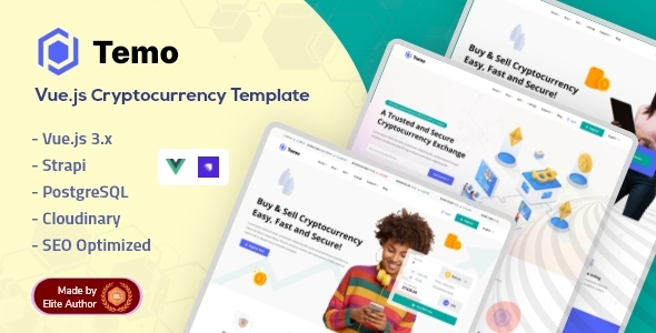 Temo – Crypto & Digital Currency Vue.js Template