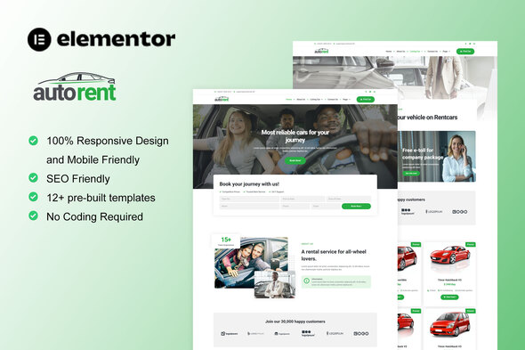 AutoRent – Automobile Condo Provider Elementor Template Kit