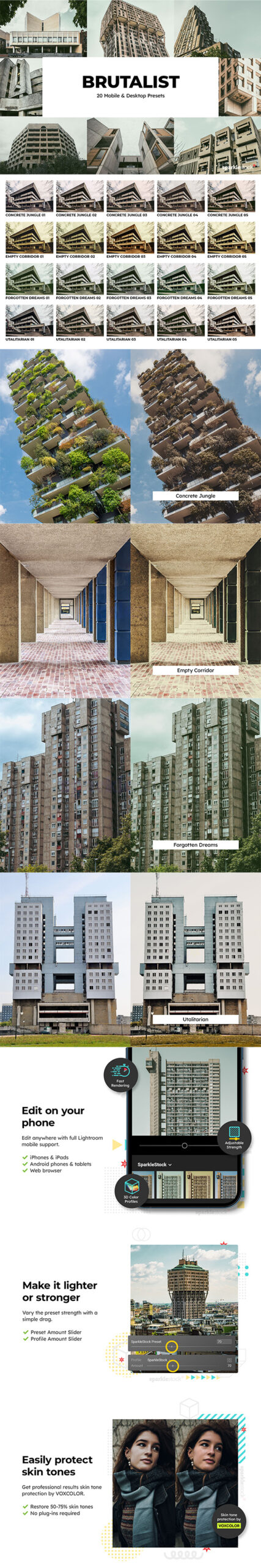 20 Brutalist Lightroom Presets