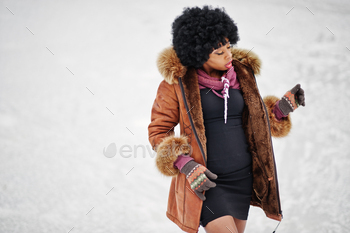 Curly hair african american girl