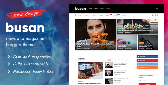 Busan – Unique Magazine & News Blogger Theme