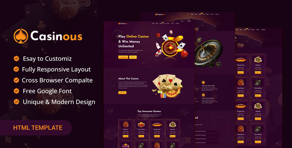 Casinous – Online Casino HTML Template