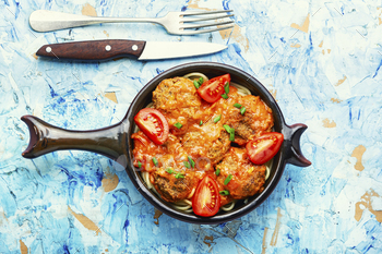 Vegan falafel and pasta