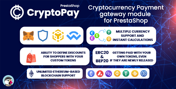 CryptoPay PrestaShop – Cryptocurrency price module for PrestaShop