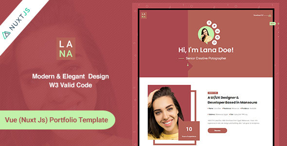 Lana – Vue Portfolio Template