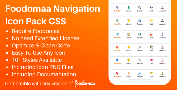 Foodomaa Navigation Icon Pack CSS