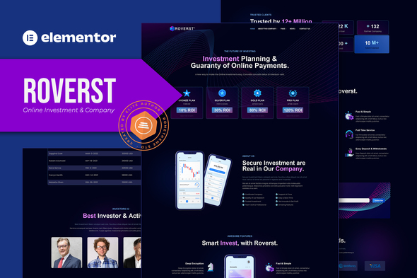 Roverst – Online Funding & Company Elementor Template Equipment