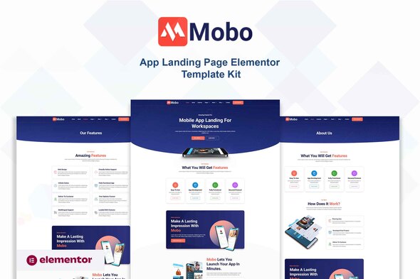 Mobo – App Landing Internet page Elementor Template Equipment