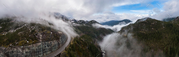 Aerial Panoramic drone perceive of Sea to Sky Motorway