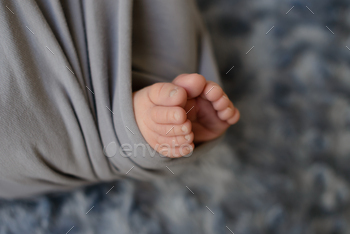 Puny stunning legs of a newborn miniature one in the first days of lifestyles