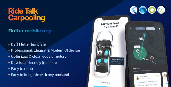 Carpooling Android + iOS substandard-platform frontend App template | Flutter 2 | Scurry Focus on