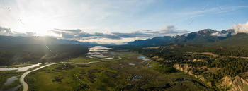 Aerial Panoramic See of Canadian Landscape