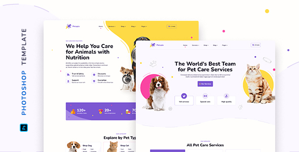 Petopia – Pet Care Carrier Template for Photoshop