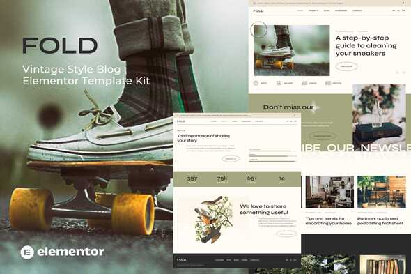 Fold – Vintage Vogue Weblog Elementor Template Kit