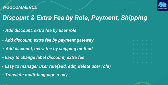 Reduce fee & Extra Price by Role, Cost, Shipping for WooCommerce