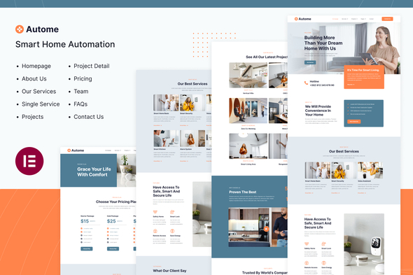 Autome | Righteous Dwelling Automation Elementor Template Equipment