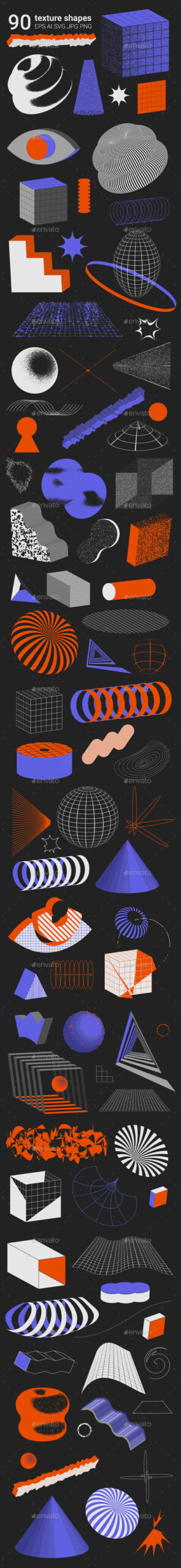 Vector Textured Geometric Shapes Space