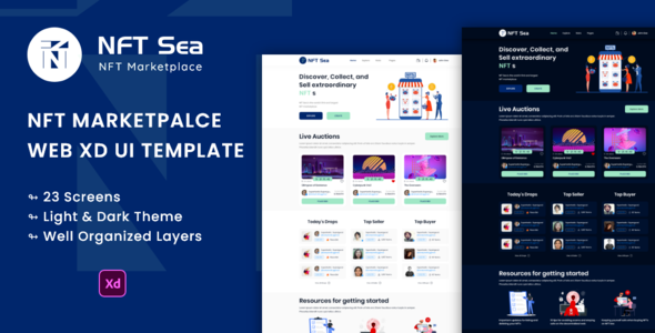NFT Sea – NFT Market Web situation XD UI