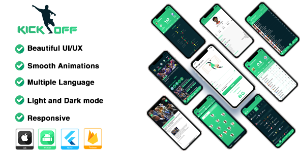 Kick-Off: More than one Languages ( LiveScore, Events, statistics,… ) Api Flutter Software