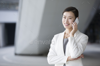 Businesswoman talking on the mobile phone