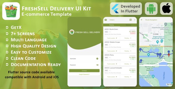 Freshsell Supply App – Ecommerce Supply – Flutter Cell UI Template/Equipment (Android, iOS)