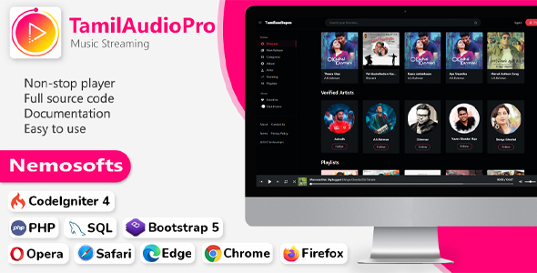 Tamilaudiopro – Online Music Streaming with Codeigniter