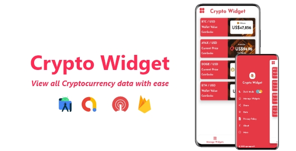 Crypto Widget – Cryptocurrency Widget Creator App | ADMOB, FIREBASE, ONESIGNAL