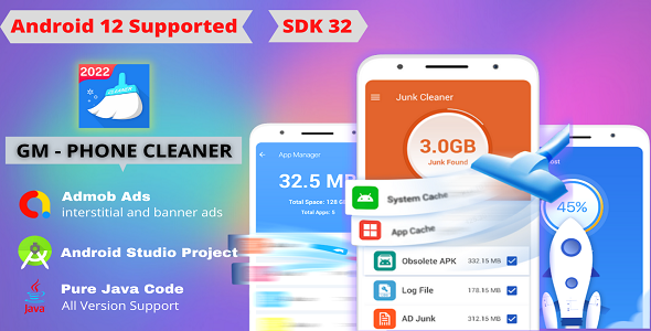 GM Phone Cleaner -phone cleaner and booster, battery saver app lock, antivirus(Android 12 Red meat up)