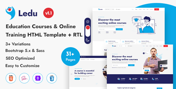 Ledu – Training Lessons & On-line Practising HTML Template