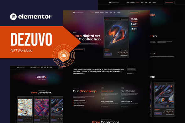 Dezuvo – NFT Portfolio Elementor Template Bundle