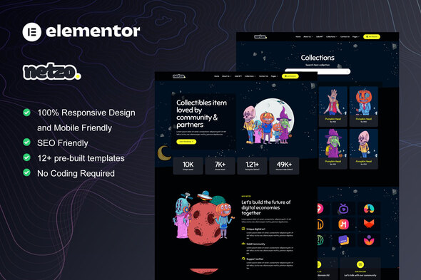 Netzo – NFT Portfolio Elementor Template Equipment