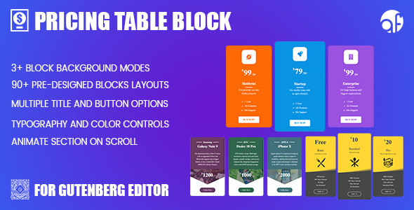 Pricing Desk Block for WordPress (Gutenberg)