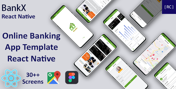Online Banking Android App + Online Banking iOS App Template| Bank App| BankX | React Native
