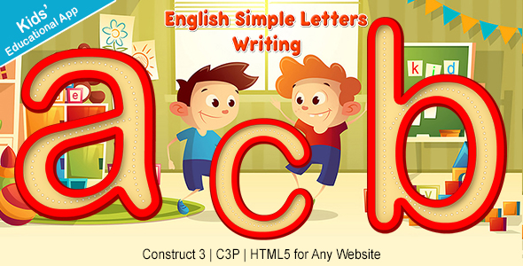 English Simple Letters Writing App (Construct 3 | C3P | HTML5) Kids Educational Game