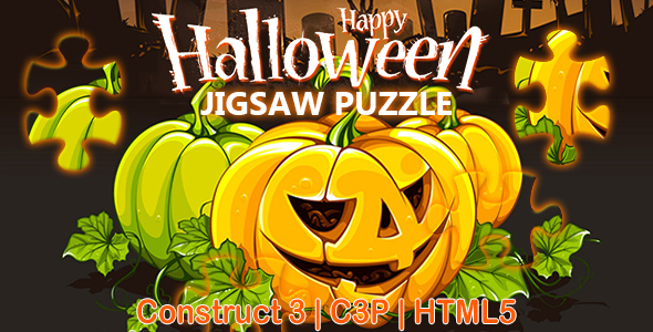 Happy Halloween Jigsaw Puzzle Game (Construct 3 | C3P | HTML5)