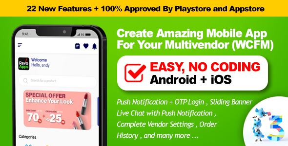 Revo Apps Multi Vendor – Flutter Marketplace E-Commerce Full App Android iOS