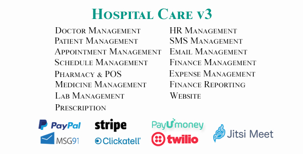 Hospital Care – Advanced Hospital / Clinic / Medical Center Management System