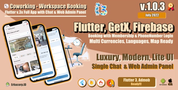 Coworking – Workspace Booking Flutter App with Chat & Admin Panel