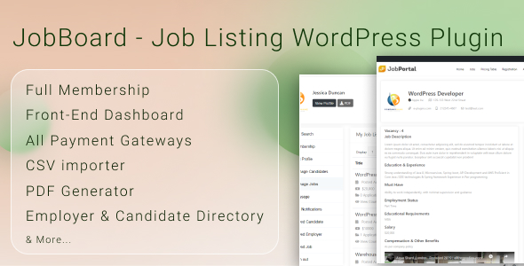 JobBoard Job Listing WordPress Plugin